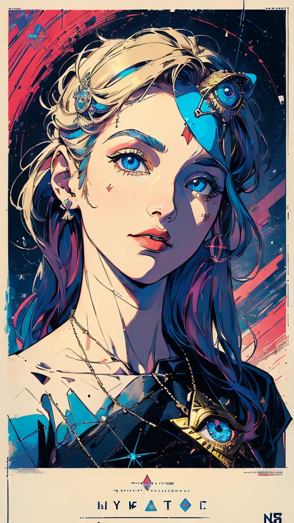 (((masterpiece, highest quality))),(((solo:1.2))),(((1girl:1.2))),32k wallpaper, very detailed, poster, vintage science fiction,(((((geometric cinematic movie poster))))), (bauhaus),(((abstract))),(((mid century modern))),(((((portfolio))))),(((((Close-up))))),(((((bust up))))),((((more various angle)))),(((highlight))),Vast landscape,(((complete. detailed face))),(((Extremely talented))),(((most complecated machine))),Colorful color scheme,((((((third eye))))))