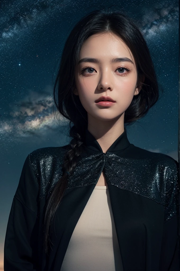 a background with a starry sky with eyes blinking and attentively observing everything that happens on Earth, as if they were silent witnesses of all the events in the world.