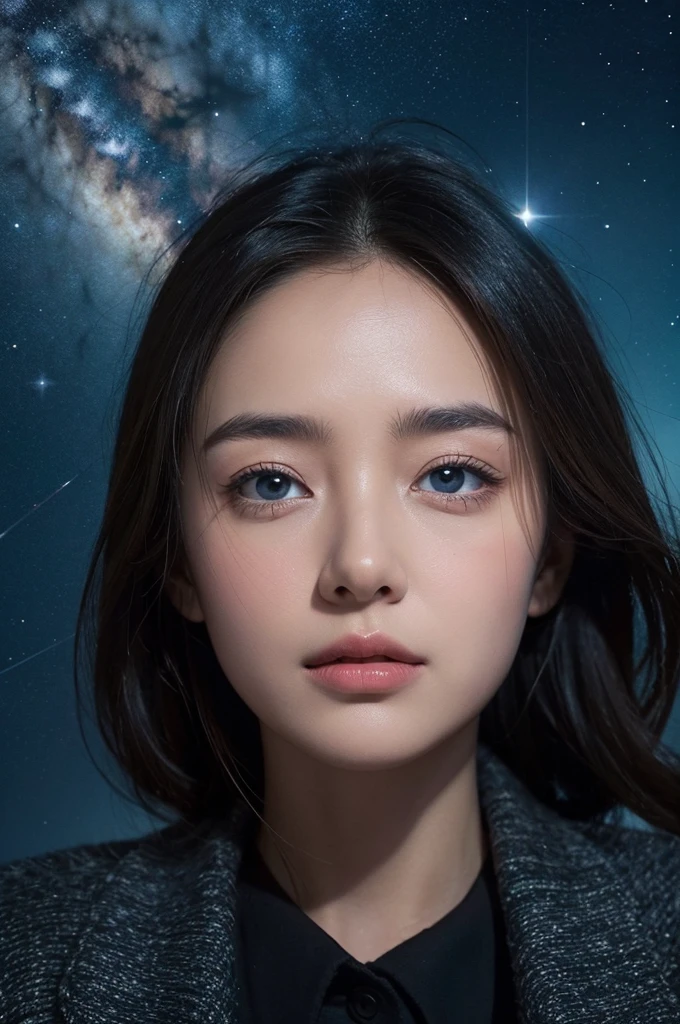 a background with a starry sky with eyes blinking and attentively observing everything that happens on Earth, as if they were silent witnesses of all the events in the world.