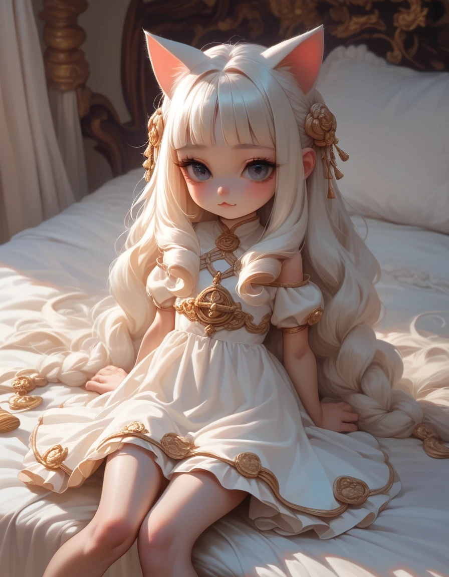 : At night,alittle girl sat on a cloud, with a cutewhite rabbit beside her. The girl held a mooncake in henand.anobehind her was a huge moon accompanied byauspicious clouds.The dreamy scene features a traditionaChinesestyle,cartoon composition,and a vibrantoackground of warm colors,light orangeand red.Colorfucartoon styleromantic scenes, clear contour ight,edgelight, fantasy, spotlight, Pixar style, 3D