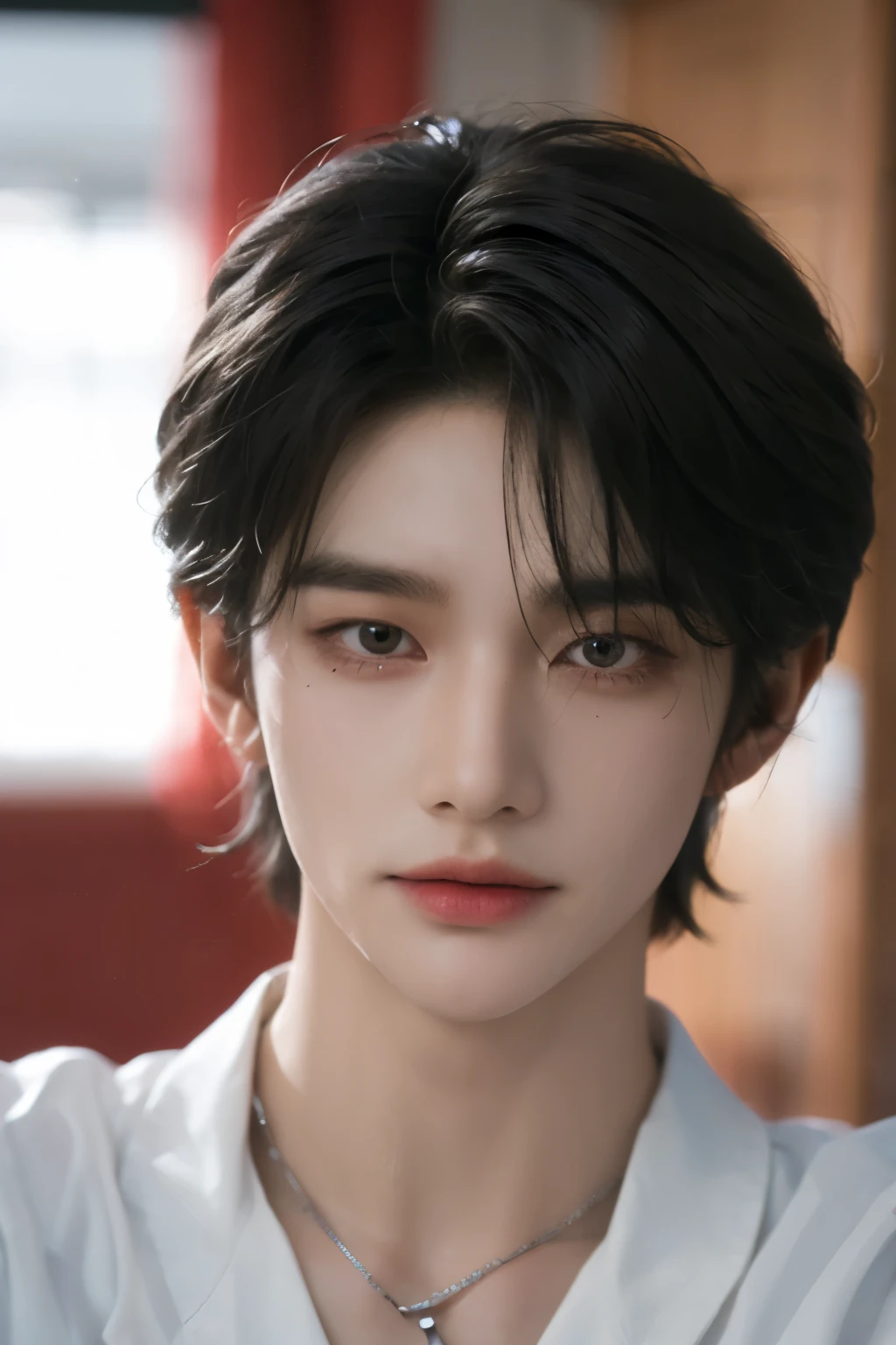 ((highest quality, 8K, masterpiece: 1.3)), Instagram selfie pictures、Handsome boy in street fashion:1.5, 20-year-old、Delinquent boy、 well-groomed face, random hair color、thin face、(white skin:1.5)、whole body、(beckoning:2.0)、dark eyes、Super handsome、sexy eyes、Extra-fine face, handsome nose, small eyes and face, beautiful lighting, High resolution, detailed mouth, smile, whole body: 1.5, perfect body shape、super slim,medium hair、STUSSY clothes、silver accessories、Oversized clothes、