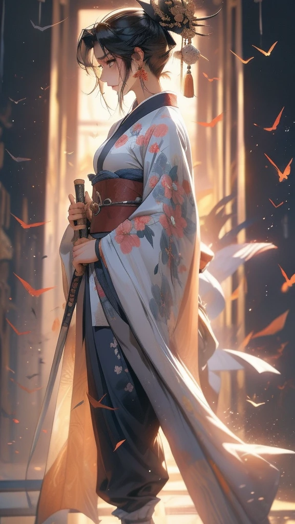 Here is a detailed profile of a beautiful young Japanese girl in martial artist attire, described in a prompt format:
---
- **name**: Aiko Sato - **kor**: 22 years - **Height**: 1,65 meters - **Weight**: 55 kg
- **eyecolor**: dark brown - **Hair color**: black, long, smooth, up to the waist - **skin tone**: clear, with a slight peach tone - **muka**: Delicate with soft features; large, expressive eyes; thin, well-defined eyebrows; small, well-proportioned nose; pink, slightly curved lips in a gentle smile
**outfits**:
- **Martial Artist Outfit**:
- **upper part**: White cotton kimono with navy blue details on the edges, fitted at the waist with an obi (range) Navy blue - **Bottom**: Martial artist baggy pants, matching the kimono, allowing full mobility - **shoes**: or (traditional japanese socks) e zori (sandals)
- **Accessories**: Black belt tied across the forehead, with a kanji symbol representing "strength" (force)
**stance**:
- **jeneral**: Confident and centered, with an upright posture and attentive eyes - **movimentos**: Graceful and precise, showing martial arts experience
**Additional Detail**:
- **Personalidade**: Determined and focused, but with a gentle and compassionate side - **Hobbies**: martial arts training, Japanese traditional painting and meditation (Sumi-e)
**enviroment**:
- **Local**: Traditional Japanese dojo, with tatami mats and wooden walls, decorated with calligraphy scrolls and training weapons (bokken, bo staff)
--- This profile can be used as inspiration for descriptions in stories, digital art or any other creation you have in mind.