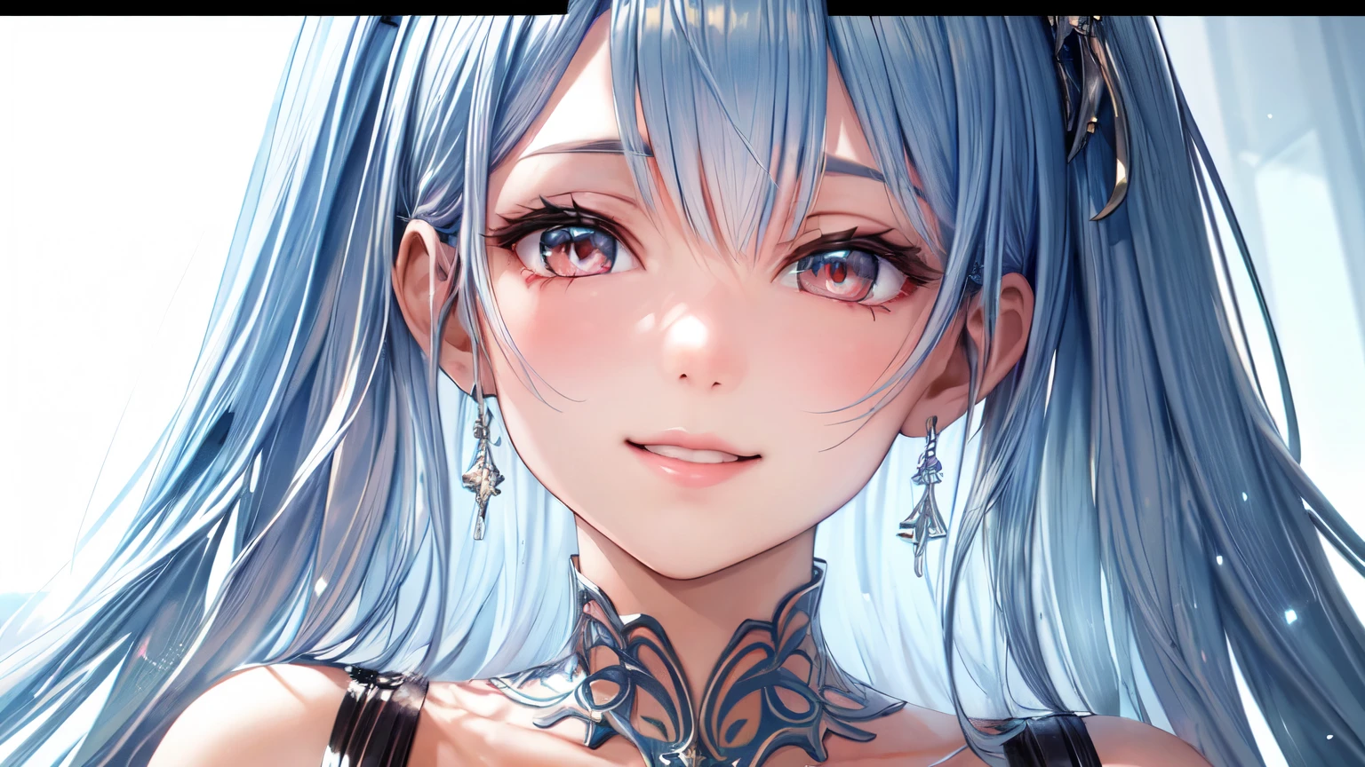 (masterpiece:1.2), Highest quality, (shape:1.2), (Very detailed), Hyper Details, (delicate and detailed), (Intricate details), (Cinematic Light, Highest quality Backlights), Clear lines, soloist, Perfect body, (One Girl),Patent leather dress, smile, (shy: 1.2 ), High Contrast, (Best lighting, Very creative and beautiful), (Cinematic Light),