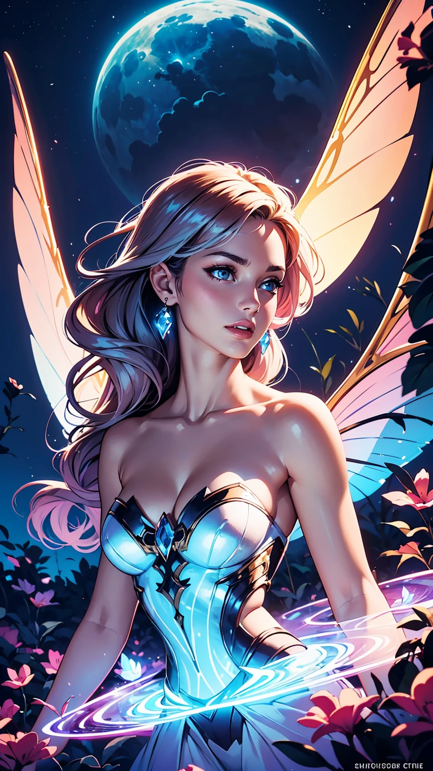 (best quality,4k,8k,highres,masterpiece:1.2),ultra-detailed,(realistic,photorealistic,photo-realistic:1.37),girl with magic power,beautiful detailed eyes,beautiful detailed lips,extremely detailed eyes and face,longeyelashes,glowing hands,sparkling magical aura,fantastical environment,having control over elements,enchanted forest,shimmering dress,floating in mid-air,emitting colorful energy beams,storybook-like atmosphere,magical creatures,Moonlit night,fairy tale theme,ethereal lighting,painting-like quality,soft and dreamy colors,imaginative and awe-inspiring,otherworldly beauty,graceful and elegant posture.