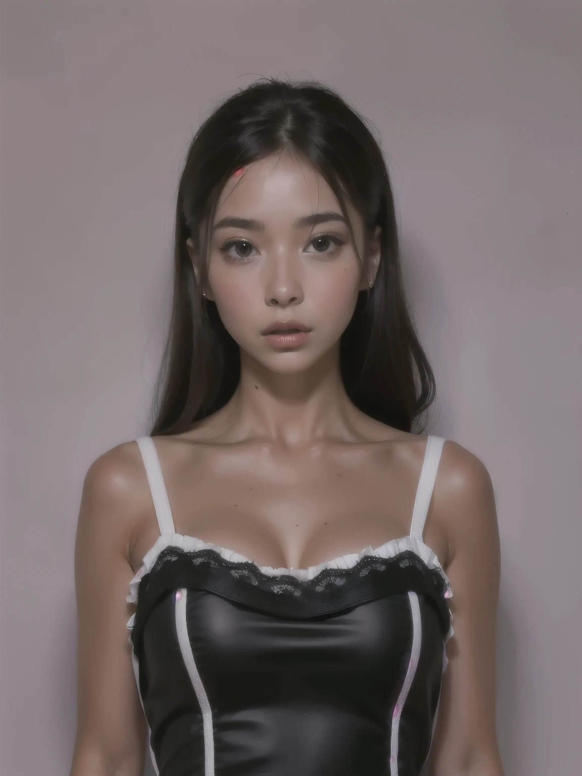 Arapé woman taking a photo wearing a black and white dress., Portrait of Sophie Mudd, clear Portrait of Demi Rose, kara sexy, Devil's Queen Madison Mild Ale, Portrait of a half rose, Portrait of Demi Rose, madison beer girl portrait, Instagram Templates, sultry smirk, attractive face and body, Seductive lady, sultry, sultry expression