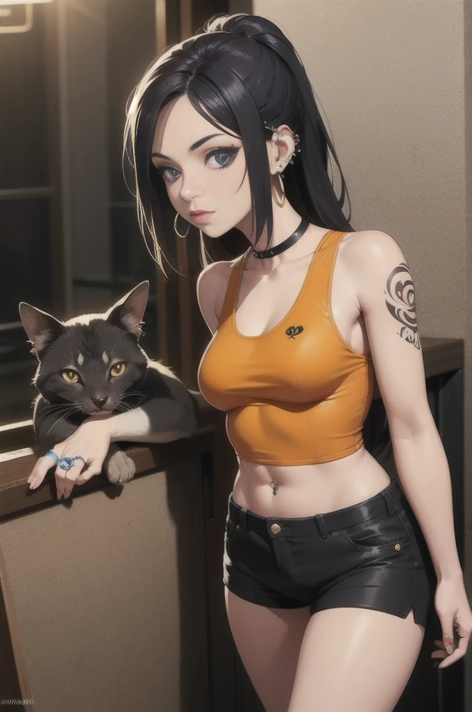 Model Life, Mutated, Wise Woman, Designer tank tops and shorts, ring, Piercings and tattoos, Female creatures, View your viewers,