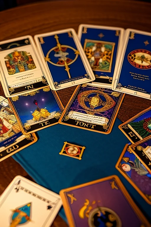 Tarot cards, tarot cards scattered around, fortune teller