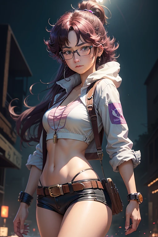 Neo(Photorealistic Keyshot Interpretation of Cowboy Be-Bop by an Anime Illustrator)- A shy and timid girl with glasses is given magical powers、Gaining confidence and courage、Embark on a journey to save the world from an evil ruler.