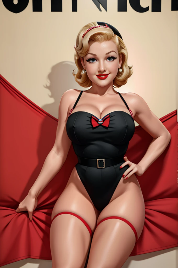 create a digital painting about Betty Grable: One of the most popular, her poster with her legs up became an icon of World War II, decorating soldiers' barracks.