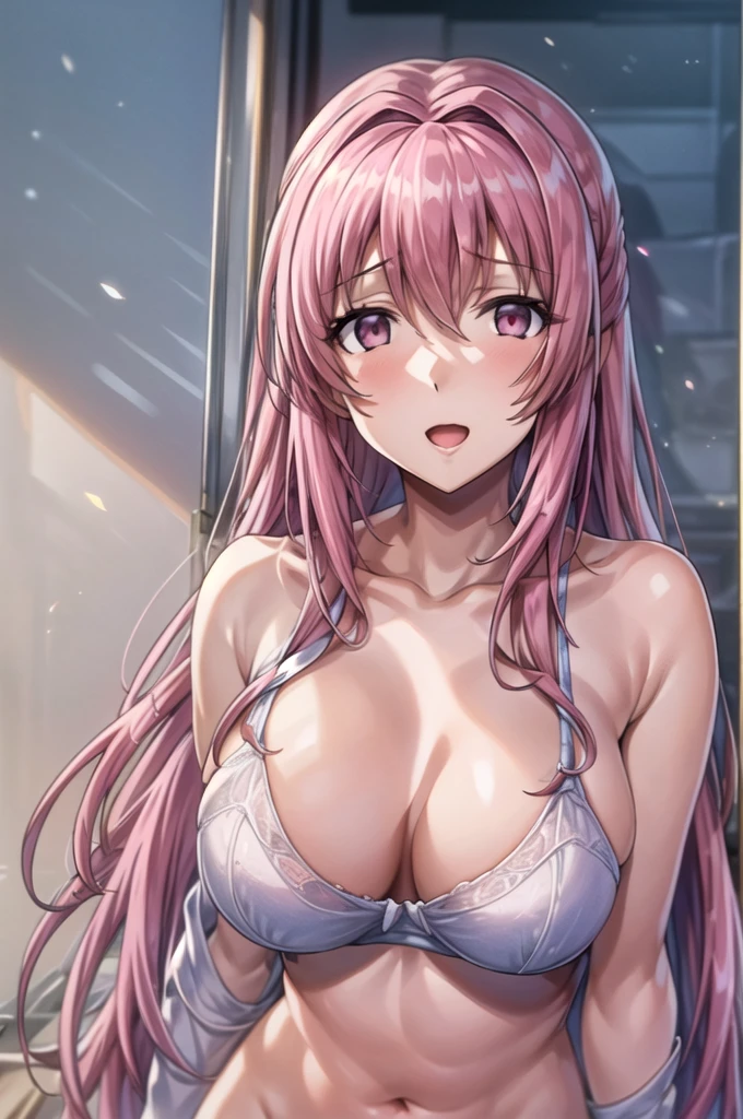 Mature Woman, (Mature Woman:1.3) eternally, shut up, Looking at the audience,pink hair,red eye,黄colorいリボン,length_hair, Slim and sexy shape, whole body,the bestquality, (8k), (4K),(masterpiece), (the bestquality), Very detailed, Game CG, Wheel within wheel, Very detailedな, shape, Beautiful body,Beautiful Nose,fair角color設計, 完美的eye, 完美face蛋, 1 girl, Open your mouth, face红,1 girl, 20 years,young woman,fair Finger,fair length legs,fair body, fair Nose,fair character design, perfect eye, perfect face,expressive eye,Perfect balance, Looking at the audience,(Focus on her face),shut up, (Innocent_大きなeye標_eye:1.0),(Light_笑face:0.3), Official Art,Very detailed CG Unity 8k wallpaper, Perfect lighting,rich and colorful, bright_front_face_Lighting,White skin, (masterpiece:1.0),(the best_quality:1.0), Ultra-High resolution,4K,Very detailedな, photograph, 8k, High resolution, High resolution, Absurd:1.2, Kodak Portrait 400, Film Grain, Blurred Background, Bokeh:1.2, 鏡頭Light暈, (full of energy_color:1.2),专业photograph师, (fair,大きなeye標_chest:1.4), (fair_face:1.5),(narrow_Waist), White underwear,White lace, White bra, White underwear, White Lingerie, (Intense orgasm, Love juice flowing from the crotch), (Put one hand in your panties:1.8), 