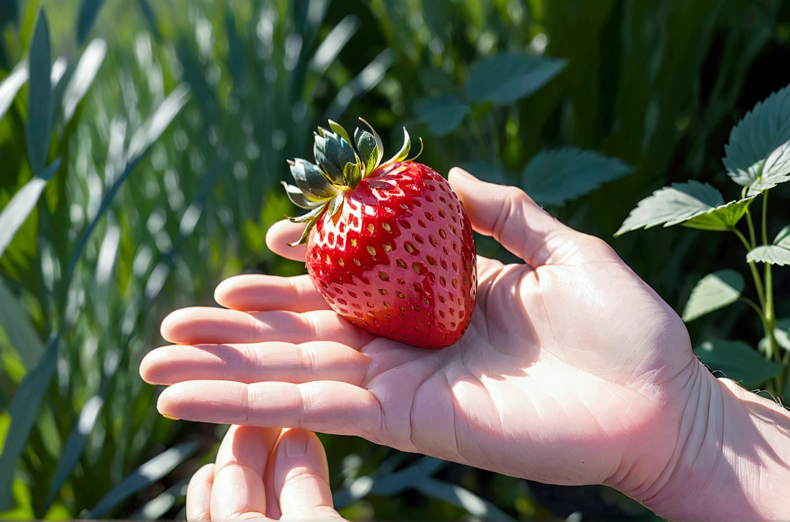 strawberry, (One capsuleのstrawberry), ((One capsule)), Cultivation, Hold in hand