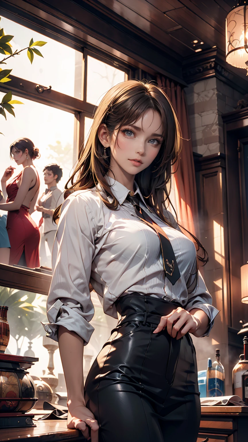 Blonde woman, dressed as dieselpunk, Model shooting style, (Highly detailed CG 8k wallpaper units), The most beautiful art photos in the world, A magnificent professional (photo shoot：Steve McCurry), 8K Ultra HD, Digital SLR, Soft lighting, high quality, Film Grain, Fujifilm XT3 Sharp focus, 5 ....6, Attention to detail, Sharp focus, dramatic, (Wearing diselpunk clothes), (Looking at the audience:1.2),  (Natural light), (Fascinating)