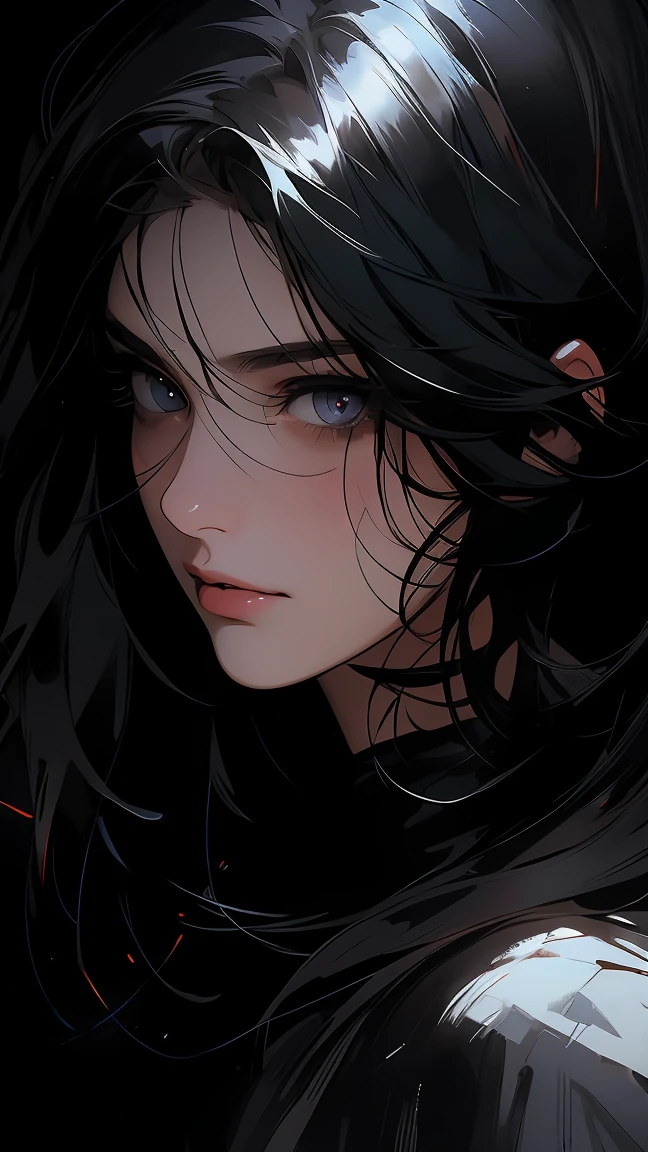masterpiece, Best Quality, Illustration, Ultra-detailed, finely detail, hight resolution, 8K Wallpaper, Perfect dynamic composition, Beautiful detailed eyes , Sexy face,Face feeling ecstasy,Face at the peak of sexual arousal, looking at viewer, ((Dark background)), in the style of Mark Demsteader,