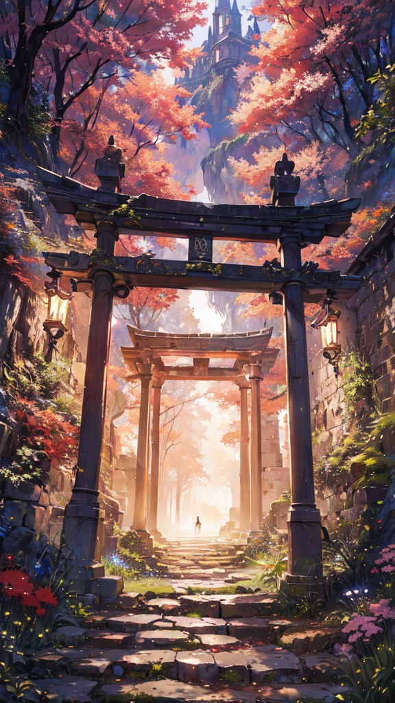 (masterpiece, Highest quality, Highest quality. Official Art, beautifully、aesthetic:1.2). Stunning matte painting depicting a stone building in the middle of a forest, Dark fantasy setting, A mesmerizing magical fantasy forest, Witch's hut in the woods, highly detailed fantasy art, Detailed fantasy digital art, Digital 2D Fantasy Art, detailed Digital 2D Fantasy Art, Inspired by Andreas Rocha, Enchanted and magical forest, Fantasy art style, Unreal Engine Fantasy Art, Magical Fantasy ForestAnimation BackgroundFantasy ParadiseMagical Fantasy ForestAnimation BackgroundFantasy BackgroundsFantasy ParadiseMagical ForestAnimation BackgroundsFantasy Backgrounds, sunset, Intricate details, Mythical world, digital masterpiece, 14K resolution,