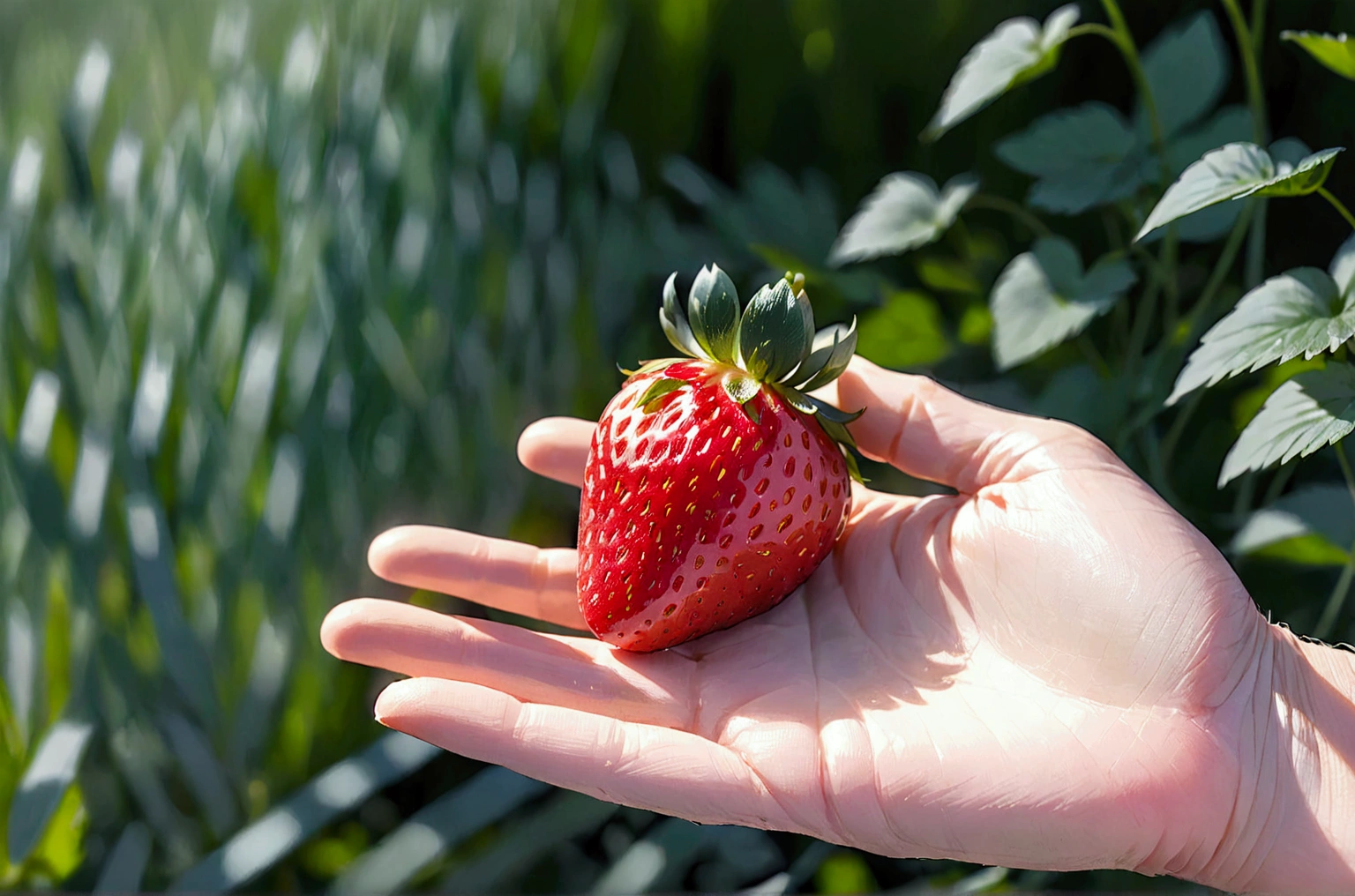 strawberry, (One capsuleのstrawberry), ((One capsule)), Blurred Background