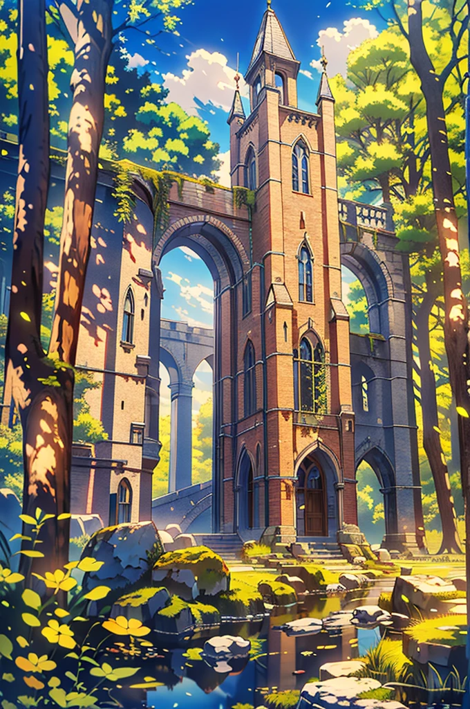 (masterpiece, Highest quality, Highest quality. Official Art, beautifully、aesthetic:1.2). Stunning matte painting depicting a stone building in the middle of a forest, Dark fantasy setting, A mesmerizing magical fantasy forest, Witch's hut in the woods, highly detailed fantasy art, Detailed fantasy digital art, Digital 2D Fantasy Art, detailed Digital 2D Fantasy Art, Inspired by Andreas Rocha, Enchanted and magical forest, Fantasy art style, Unreal Engine Fantasy Art, Magical Fantasy ForestAnimation BackgroundFantasy ParadiseMagical Fantasy ForestAnimation BackgroundFantasy BackgroundsFantasy ParadiseMagical ForestAnimation BackgroundsFantasy Backgrounds, sunset, Intricate details, Mythical world, digital masterpiece, 14K resolution,16K, Ultra-high resolution, Ultra-high resolution, to be born,wonderful ,future、Iridescent、The world 30 years from now。