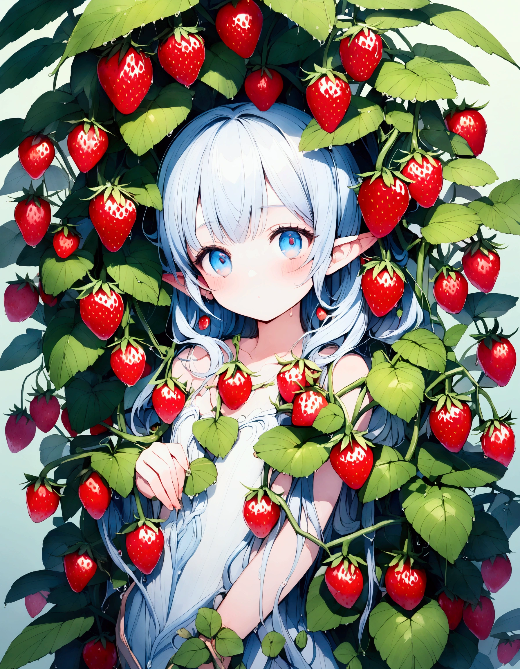 A Strawberry Knight (female, strawberry like face, strawberry themed and decorated plate mail (electric pink tint), strawberry decorated sword) standing at attention by the pineapple king, fruit salad city medieval themed
