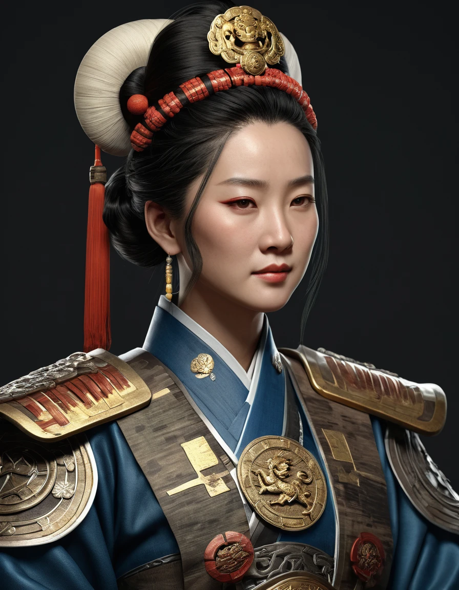 Photorealistic, 8k、Yang Duanhe、Unification of China、woman、Military commander、Shogun