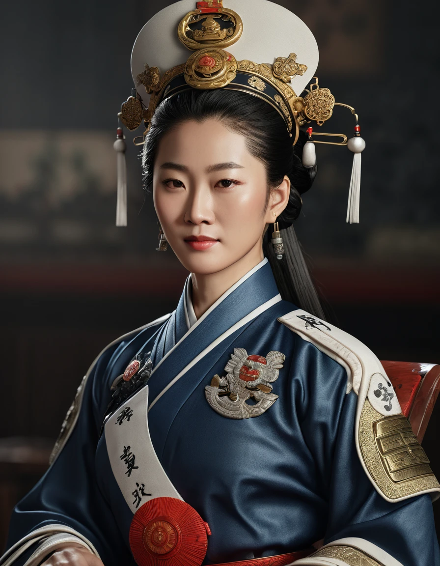 Photorealistic, 8k、Yang Duanhe、Unification of China、woman、Military commander、Shogun