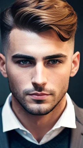A man Abramowicz short hair stylish handsome focus on face photo with color