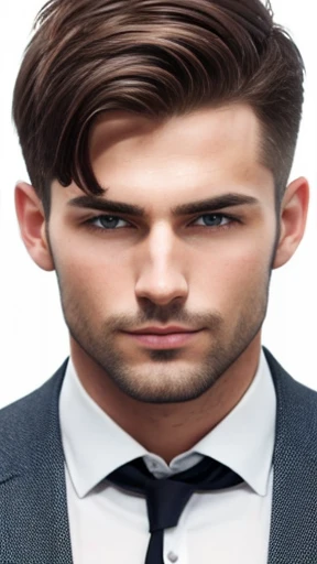 A German man short hair stylish handsome focus on face photo with color