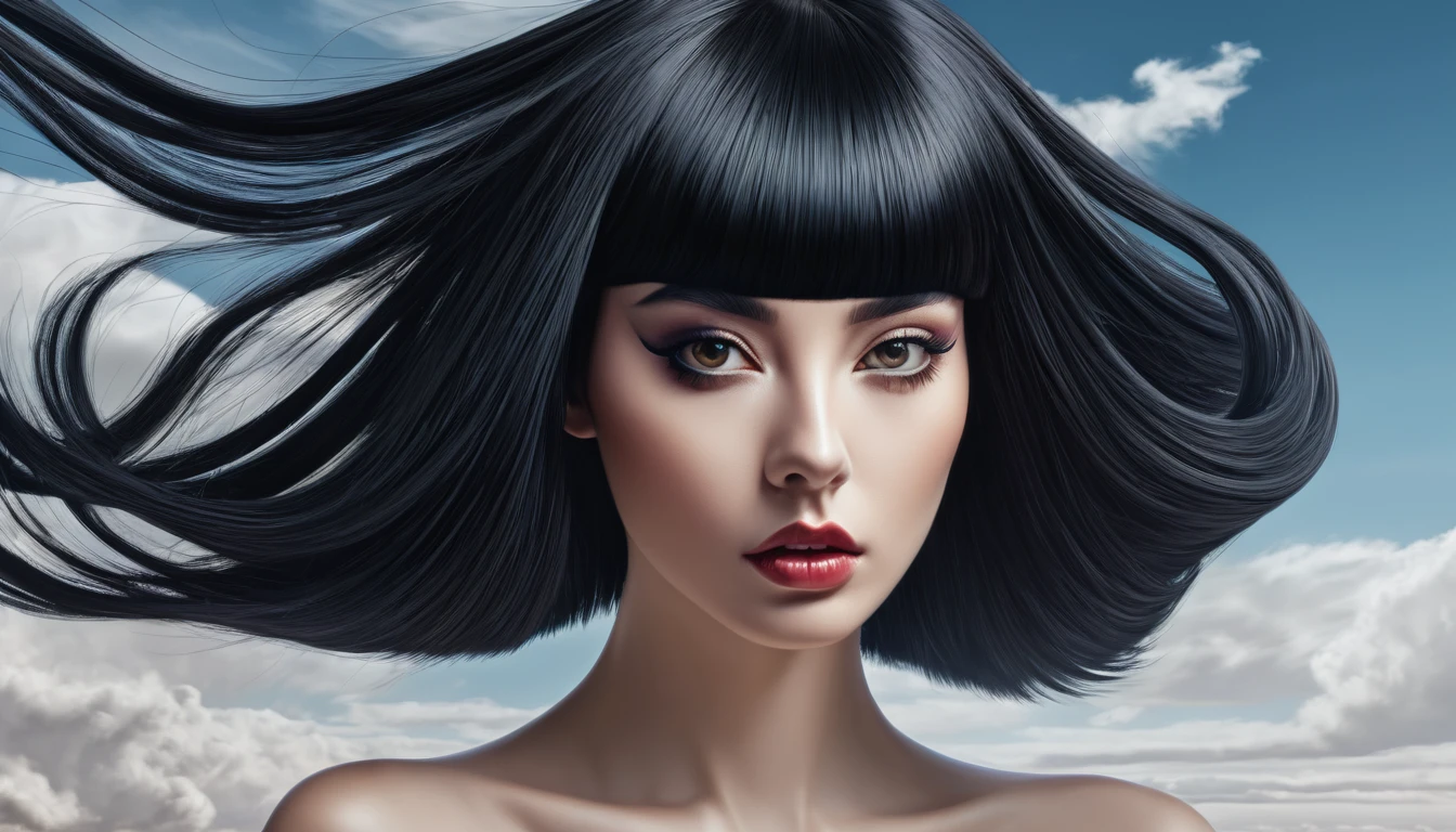 Black Hair, Surrealism, 8k, Super Detail