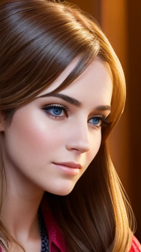 A beautiful German woman focus on face photo with color