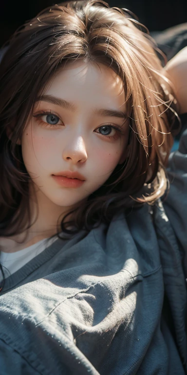 (masterpiece: 1.2, Portraiture, Highest quality), Realistic, (Live Action, Intricate details, Written boundary depth), Highest quality, masterpiece, Attention to detail, semi-Realistic, Sleeping in bed, shy, 21 years old, Short Blonde, blue eyes, pajamas, Slim figure、Canopy bed、 sleeping beauty,