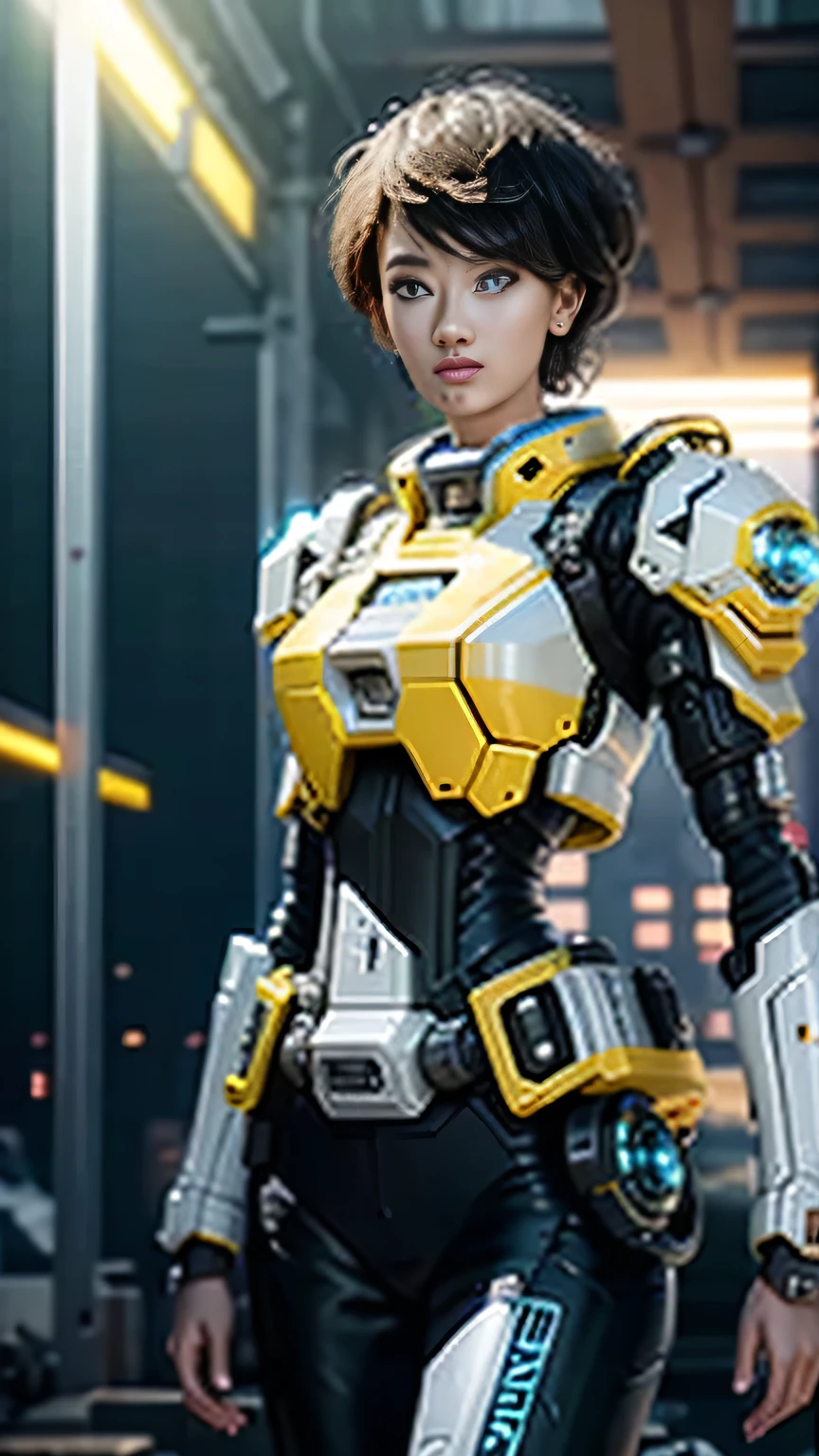 ((Highest quality)), ((masterpiece)), (Very detailed:1.3), 3d,Shitmeka, A beautiful cyberpunk woman pilots a mech in a ruined city of a forgotten war., Ancient Technology,High resolution (High Dynamic Range),Ray Tracing,NVIDIA,Super Resolution,Unreal 5,Scattered beneath the surface,PBR Texturing,Post-processing,Anisotropic Filtering,Depth of written boundary,Maximum clarity and sharpness,Multilayer Texture,Albedo and Specular Maps,Surface Shading,Accurate simulation of light-matter interactions,Perfect Proportions,Octane Rendering,Two-tone lighting,Low ISO,White balance,Three-part method,wide aperture,8K RAW,Efficient Subpixel,Subpixel Convolution,Luminous Particles,Light Scattering,Tyndall effect