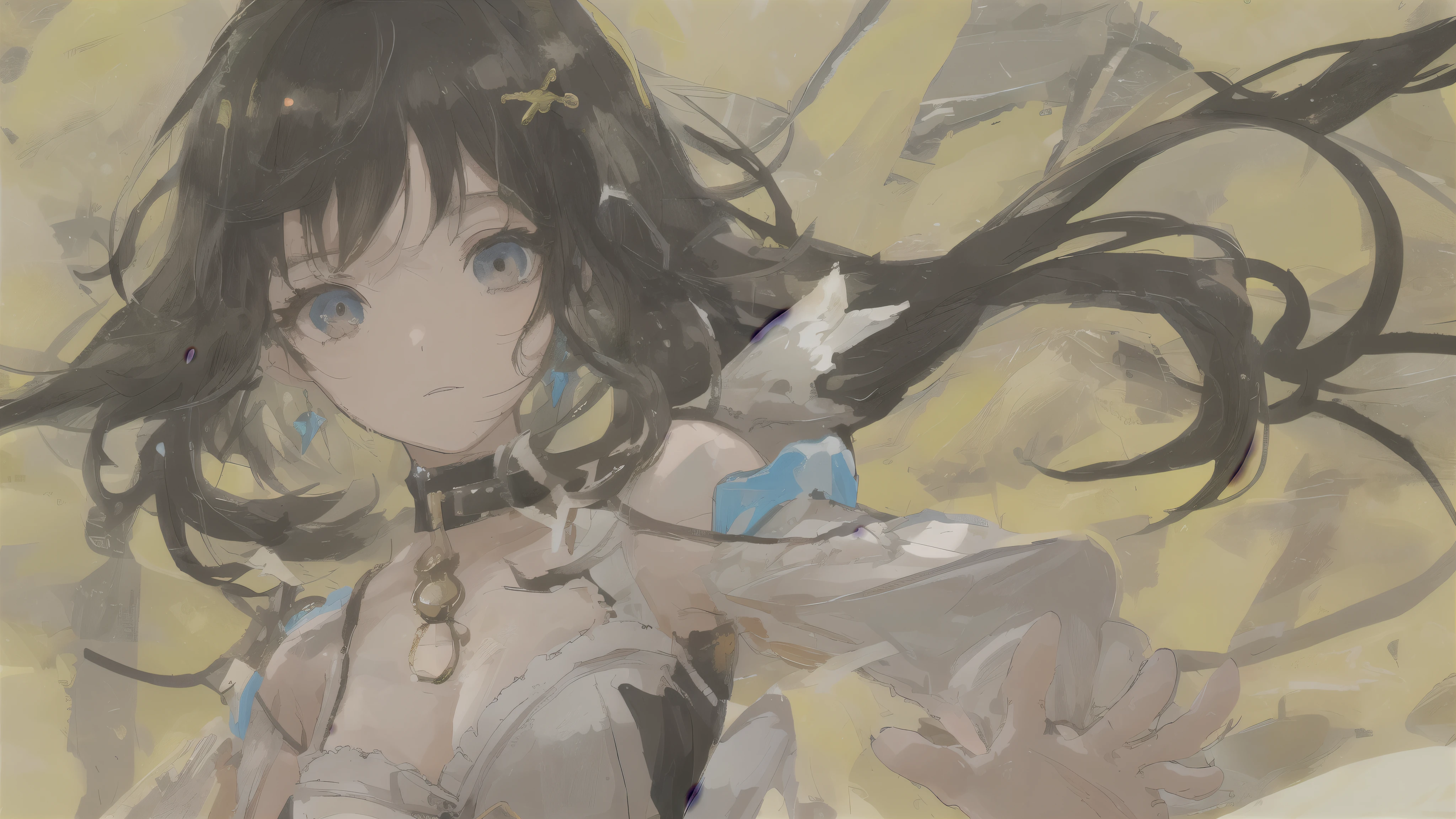 Highest quality,One girl, alone, Detailed face, Face Focus,Black Hair,Dancing