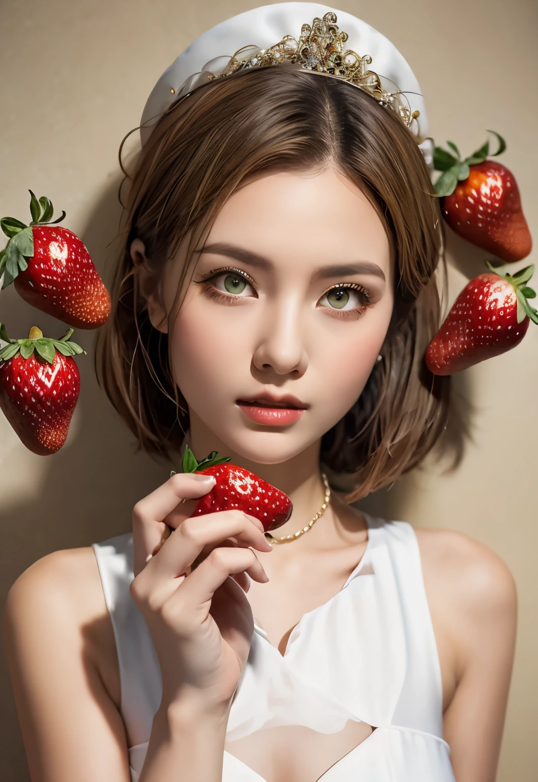 Holding strawberries