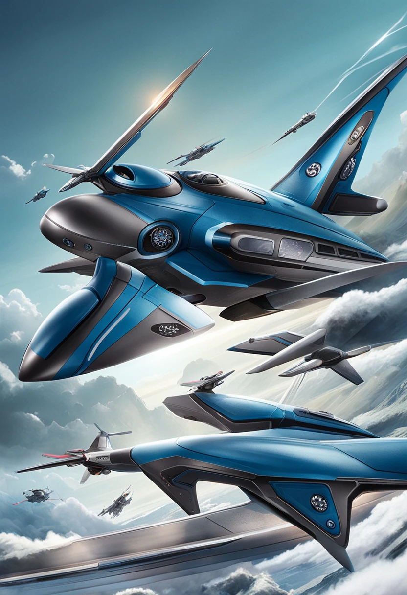 Ultra-detailed and precise aerospacecraft、Loose、Robot Octopus Captain、Every angle、Pastel taste