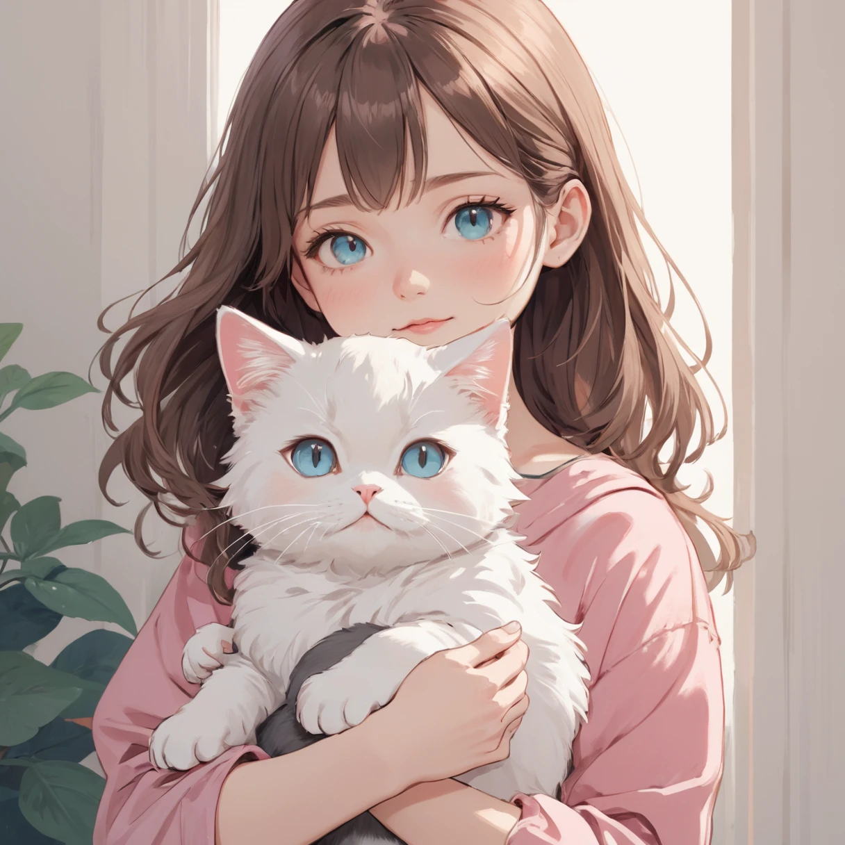 masterpiece,Highest quality,Very detailed,High resolution,Super detailed,beautiful,
Girl holding a cat,Cute doodle style illustration,Soft colors,comfortable,
Girl holding a cat,Cute doodle style illustration,Soft colors,comfortable,Kizitora、