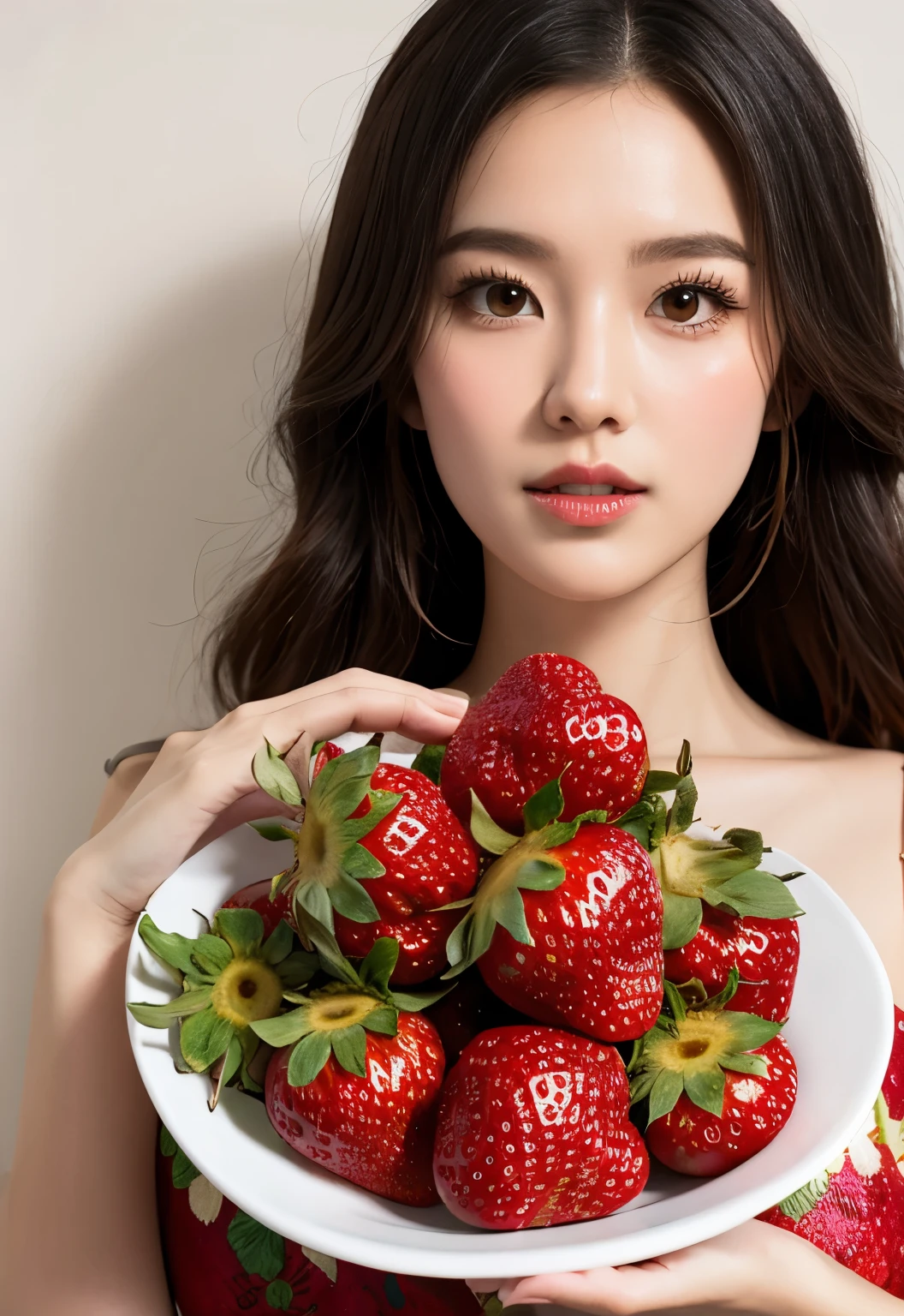 Holding strawberries