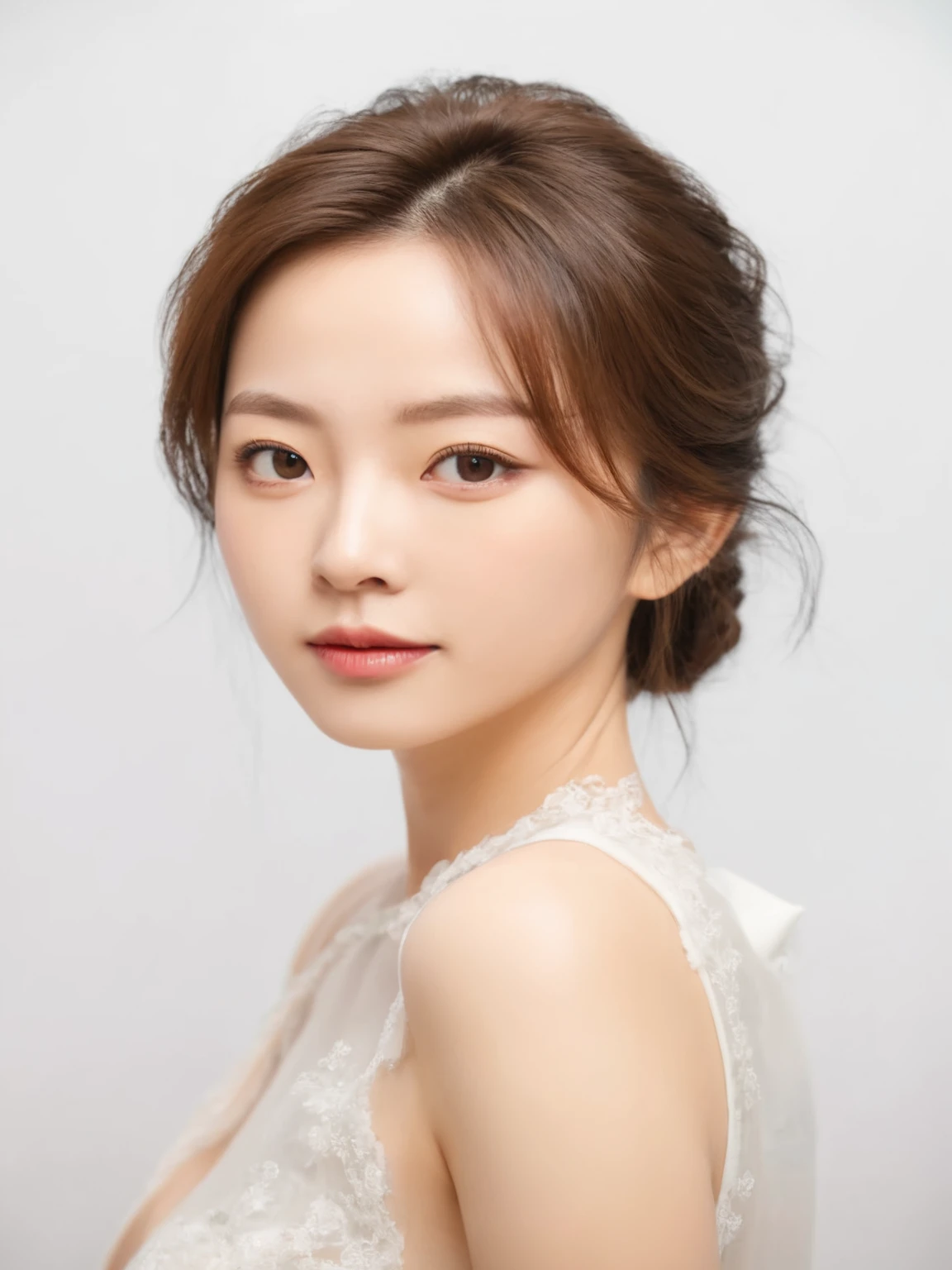 (best quality), photo realistic, 8k, Masterpiece, Portrait: 1.3, photo realistic, hyper realistic, Sharp Focus, looking at viewer, light on face, real texture skin, detailed eyes, detailed face,(Keep your hairstyle the same), cinematic lighting, 8k, UHD, retina, masterpiece, accurate, anatomically correct, textured skin, 28 year old Korean woman, (yeiiow formal_shirt:1.4)