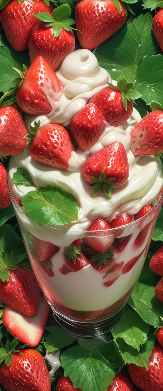 (best quality,4k,8K,high resolution,masterpiece:1.2),ultra detailed,Sharp focus,(realistic,photorealistic,photo-realistic:1.37),a strawberry,detailed realistic strawberry,high quality strawberry,photorealistic strawberry,studio lighting,3d render of a strawberry,ultra detailed strawberry,lush red strawberry,freshly picked strawberry,strawberry falling into a cream cup,splashing drops of cream:1.3,macro photography of a strawberry,vibrant red strawberry,strawberry with green leaves,ripe juicy strawberry,strawberry on a white background,HD,8K