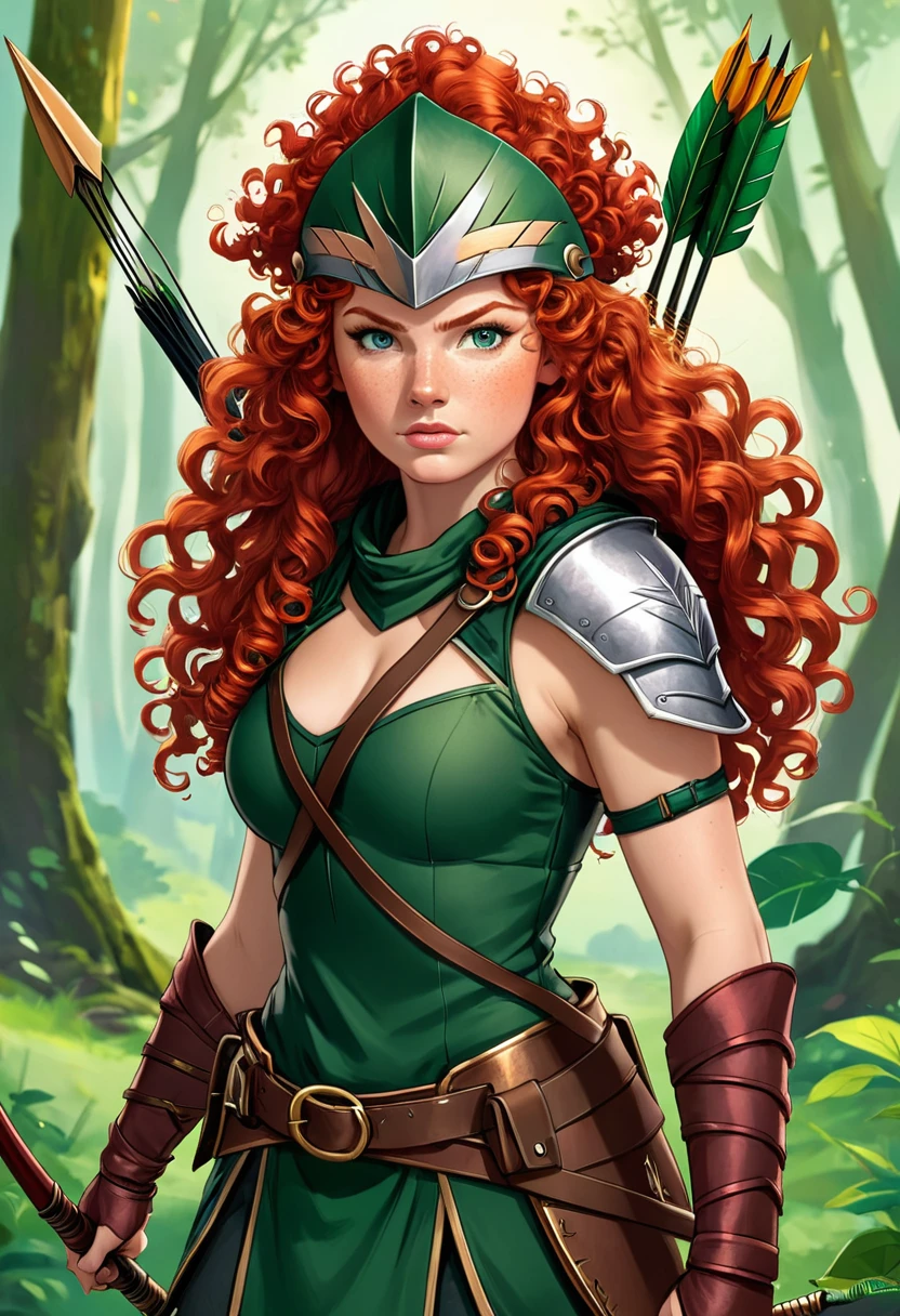 arrow warrior, redheadwear, curly hair