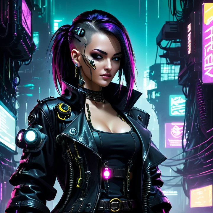 cyberpunk pirate, Dark technological background