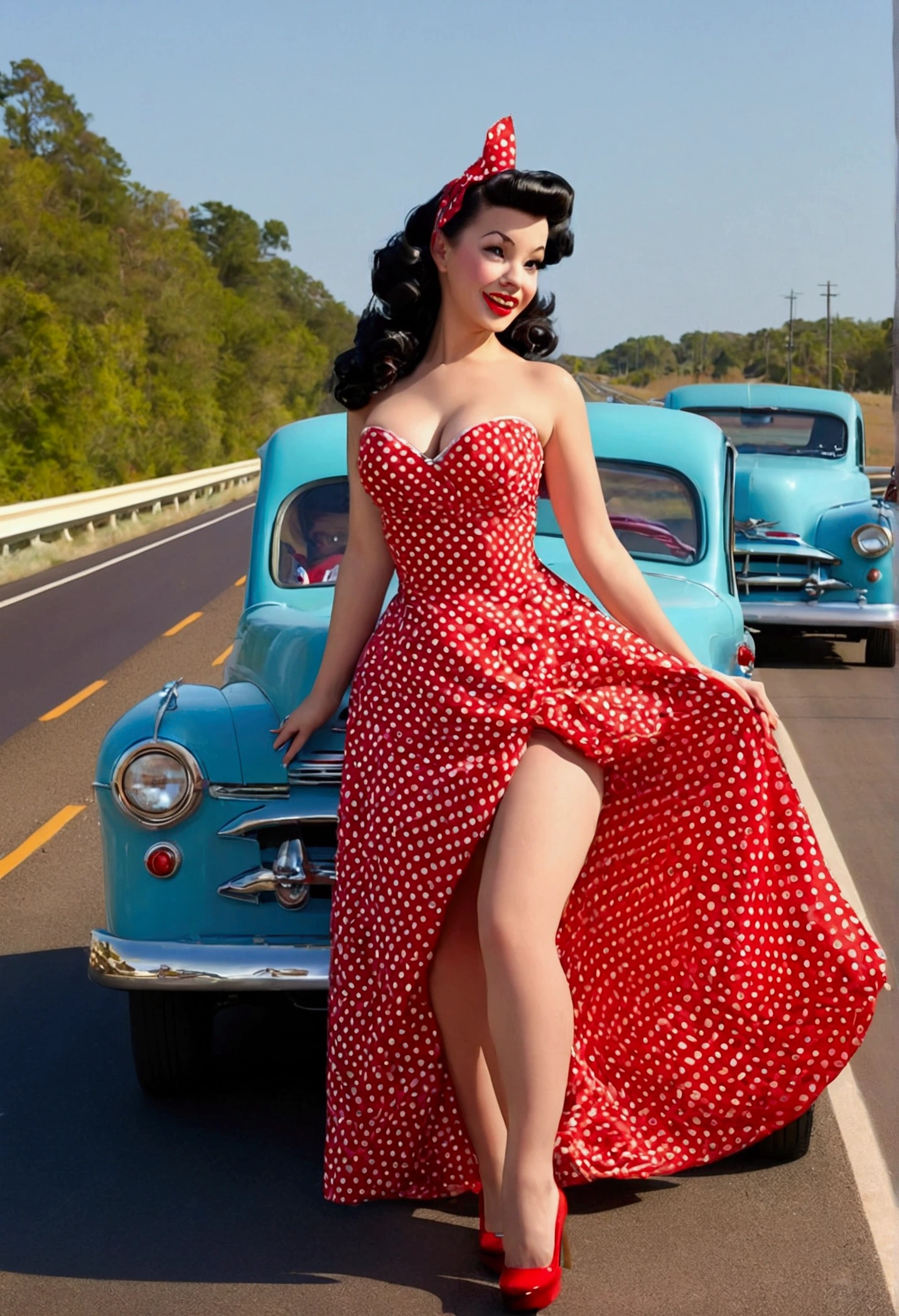 Pin up Disney,girls on the highway voting,the wind lifts up the dress high video naked bottom.