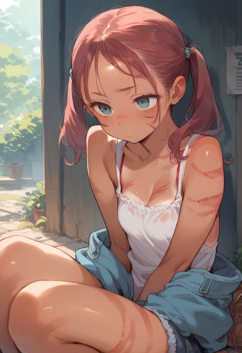 Sunburn mark、Twin tails
