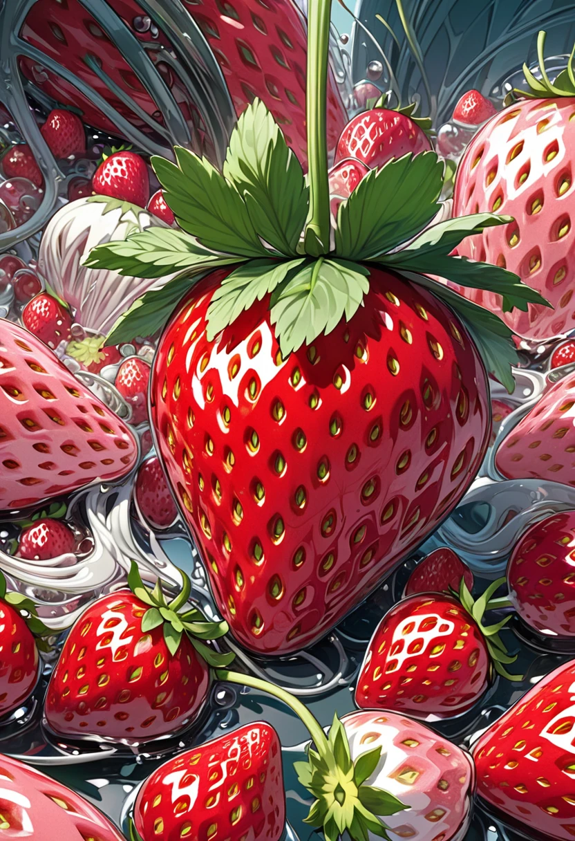 
               Close-up still life of a strawberry on a background of thick white snow. Actual and accurate anatomy. Extremely delicate texture. Clear and detailed animation. High quality. Realistic.