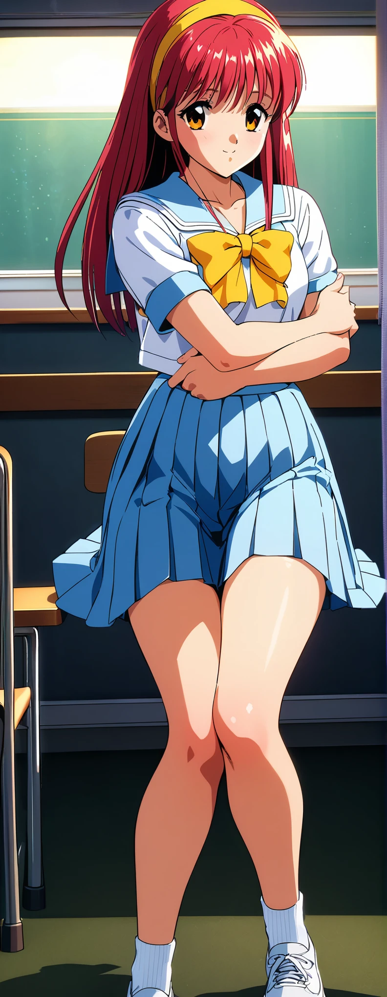 ((One girl, 1 Elderly)), ((Skirt Lift:1.4)), ((Old man grabs woman&#39;s skirt)), The old man laughs evilly, Huge breasts:1.7, Anime cel painting style, Highest quality, High resolution, Huge breasts:1.8, good, High leg panties, White Sailor Suit, Short sleeve, Red neckerchief, Blue Skirt, blue eyes, Purple Hair, bangs, Side Ponytail, hair ornaments, Embarrassing, fear, blush, View your viewers, whole body, Cowboy Shot:1.6, Crowded train