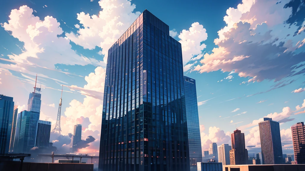 天空纹理Clouds散落，Clouds:1.8,City，Looking up