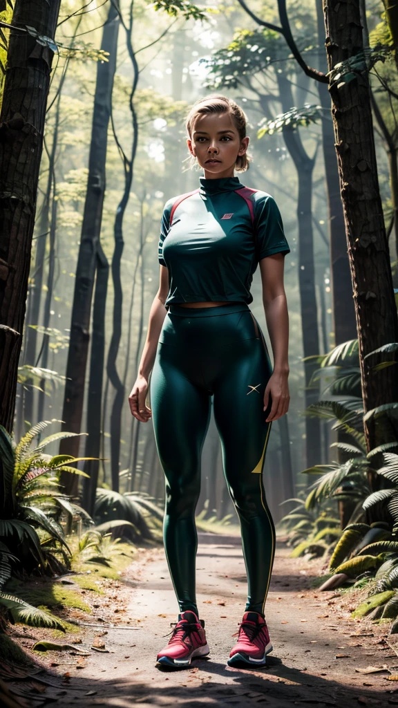 eleven, full body image, (maximum resolution 8k), perfect body, big tits, vestimenta eleven, forest