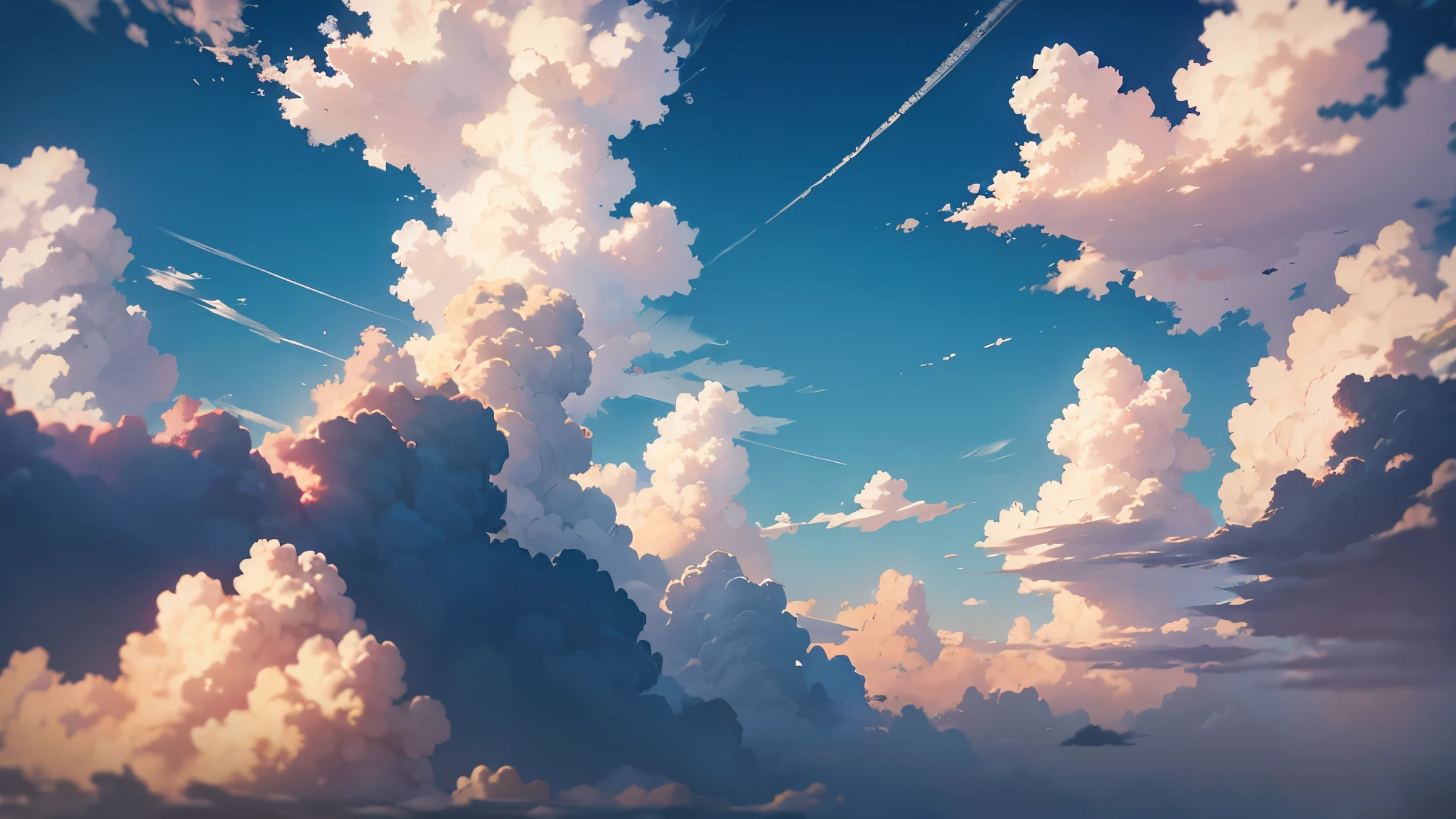 天空纹理Clouds散落，Clouds:1.8,Looking up