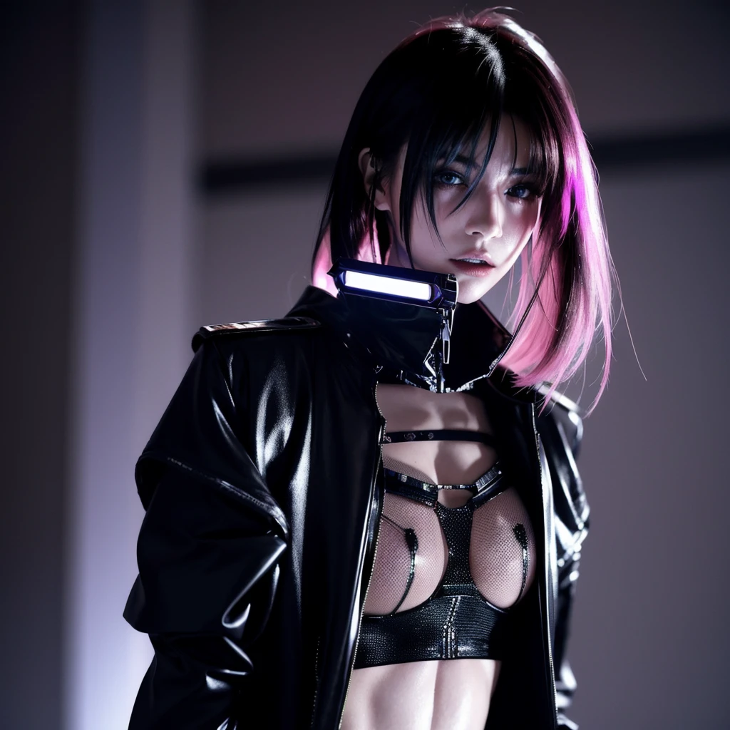 フェイスペイントをしたサイボーグのBeauty, whole body, cyber punk, Fashion Model, Beauty, Francis Bacon's painting style, BREAK Best quality.