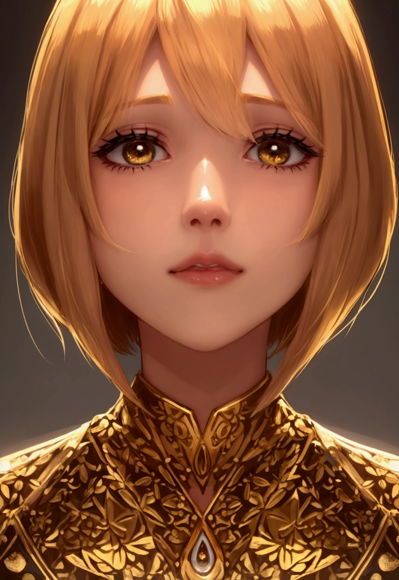 Eye close-up　Golden bob cut　profile