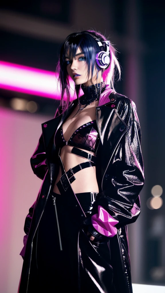 フェイスペイントをしたサイボーグのBeauty, whole body, cyber punk, Fashion Model, Beauty, Francis Bacon's painting style, BREAK Best quality.