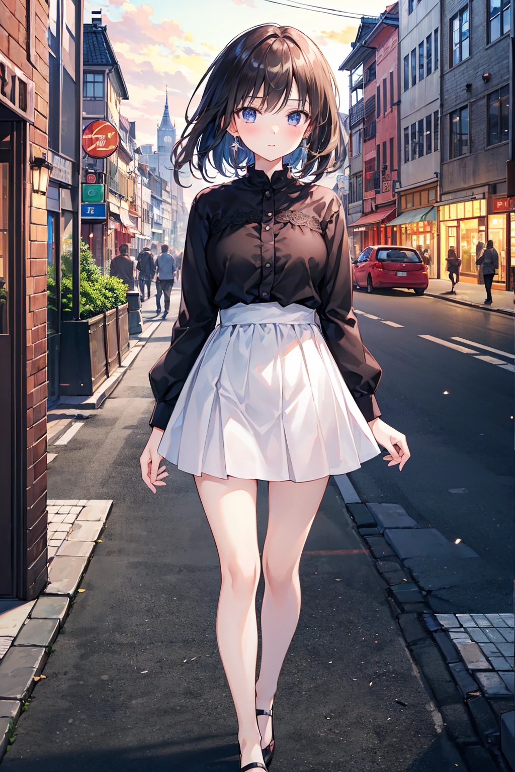 Multiple people in love々、Couple、men and women,evening,Cityscape,beautiful girl,((Highest quality)), (Very detailed), (High-definition CG synthesis 8k wallpaper), 高いly detailed, 高い-definition raw colbor photos, Professional photography, Written boundary depth,