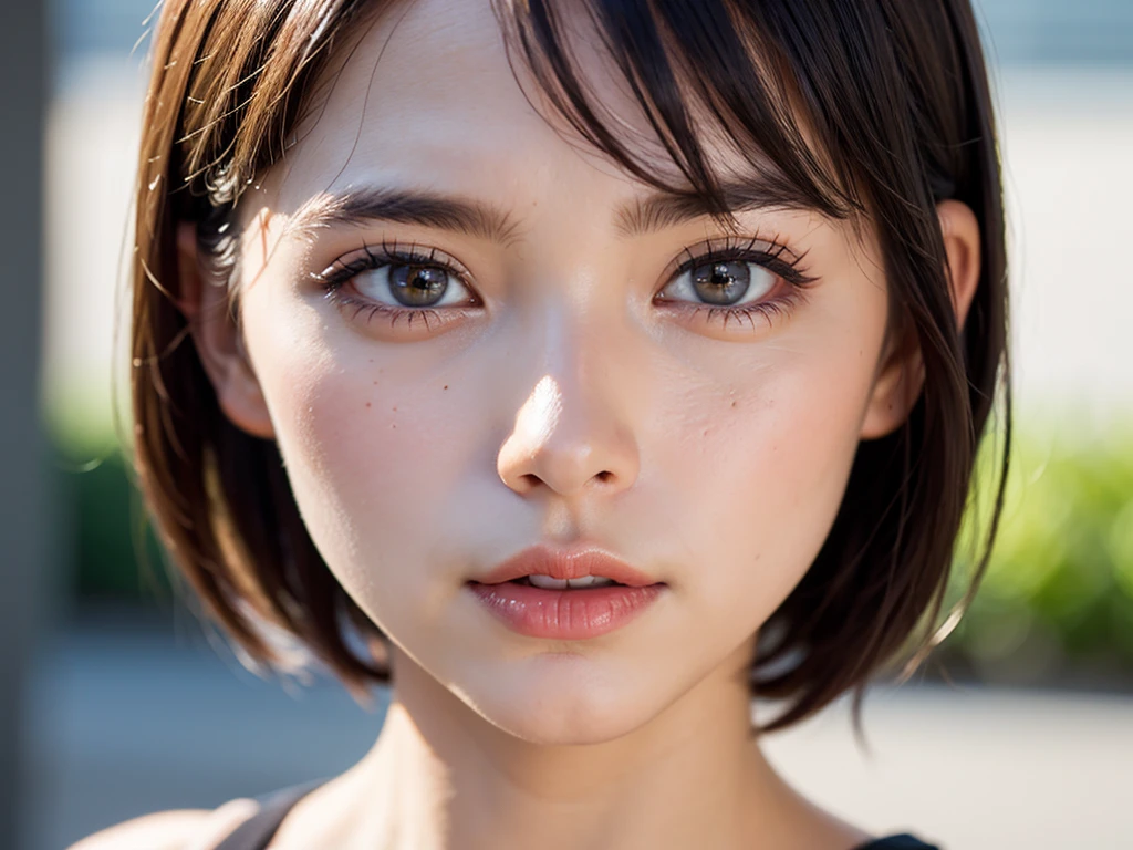 (Lagos:1.5), close up, masterpiece, best quality, raw photo, photorealistic, face, incredibly absurdres, beautiful girl, cute, short hair, depth of field, highres, ultra-detailed, finely detail, extremely detailed, extremely detailed eyes and face, sharp pupils, realistic pupils, sharp focus, ccinematic lighting